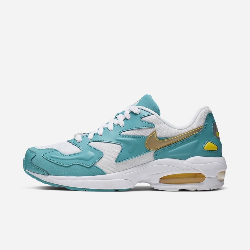 Sneakers Nike Air Max2 Light Blanche 6827-403 White/Teal Nebula/Metallic Silver/Dynamic Yellow Homme | EOM-43447324